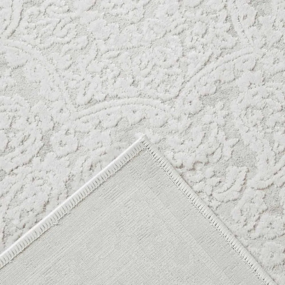 Tapete de Design com Design Bege em Poliéster e Viscose - Occitania Viadurini