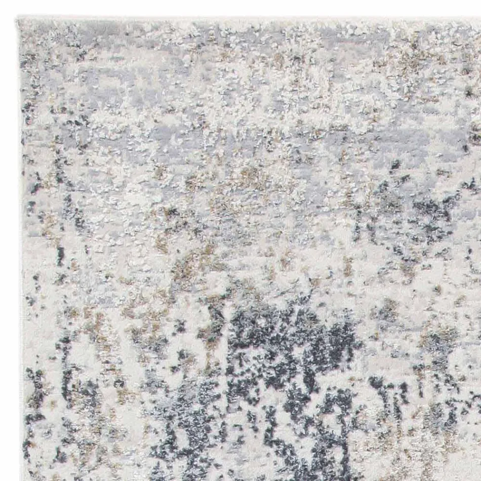 Tapete de Design com Design Bege em Poliéster e Viscose - Occitania Viadurini