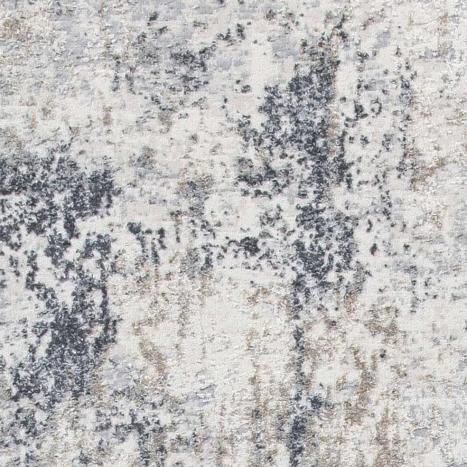 Tapete de Design com Design Bege em Poliéster e Viscose - Occitania Viadurini