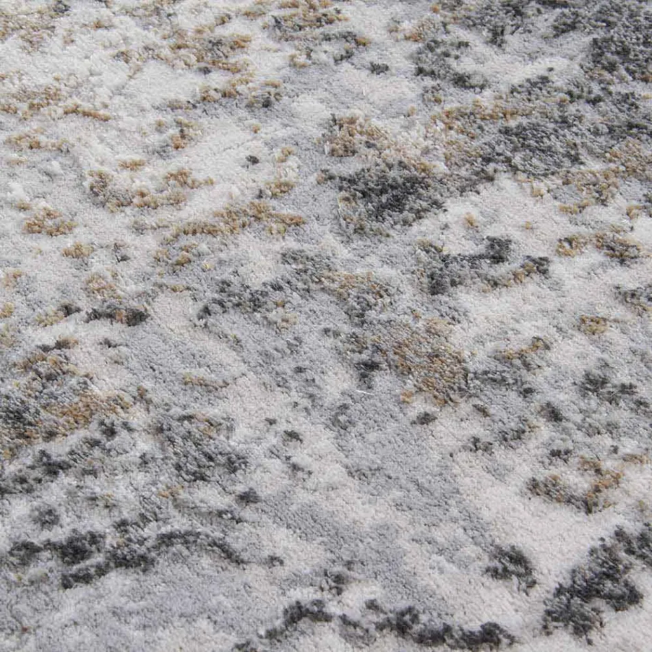 Tapete de Design com Design Bege em Poliéster e Viscose - Occitania Viadurini