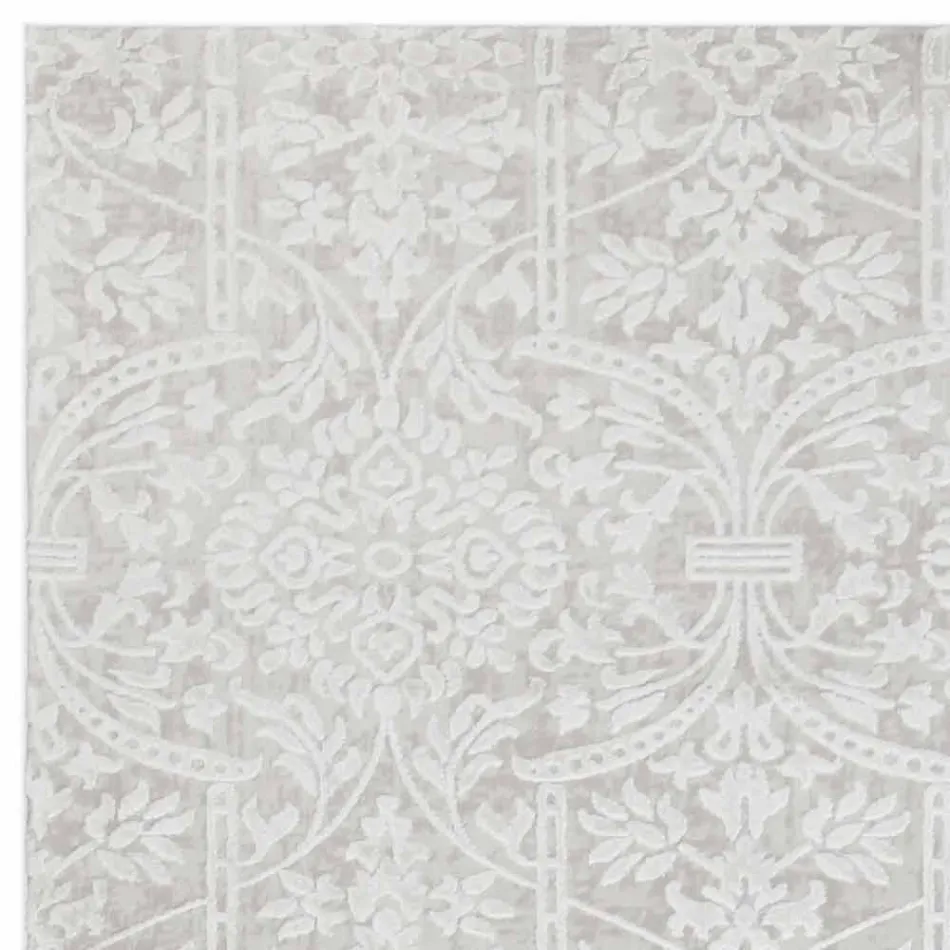 Tapete de Design com Design Bege em Poliéster e Viscose - Occitania Viadurini