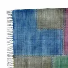 Tapete retangular de tecido étnico com borlas - Fibraù Viadurini