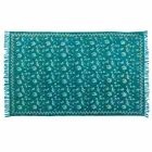 Tapete retangular de tecido étnico com borlas - Fibraù Viadurini