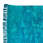 Tapete retangular de tecido étnico com borlas - Fibraù Viadurini