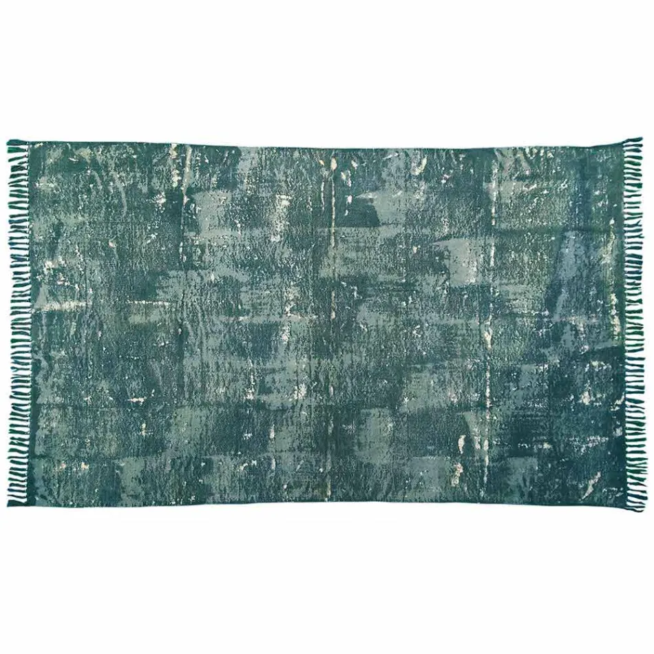 Tapete retangular de tecido étnico com borlas - Fibraù Viadurini