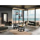 Tapete retangular de tecido étnico com borlas - Fibraù Viadurini