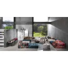 Tapete retangular de tecido étnico com borlas - Fibraù Viadurini