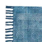 Tapete retangular de tecido étnico com borlas - Fibraù Viadurini