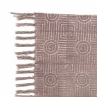 Tapete retangular de tecido étnico com borlas - Fibraù Viadurini