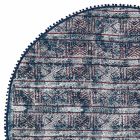 Tapete étnico redondo em tecido de algodão colorido - fibra Viadurini