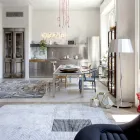 Tapete modular feito à mão em viscose colorida tecido na Índia - Gilberto Viadurini