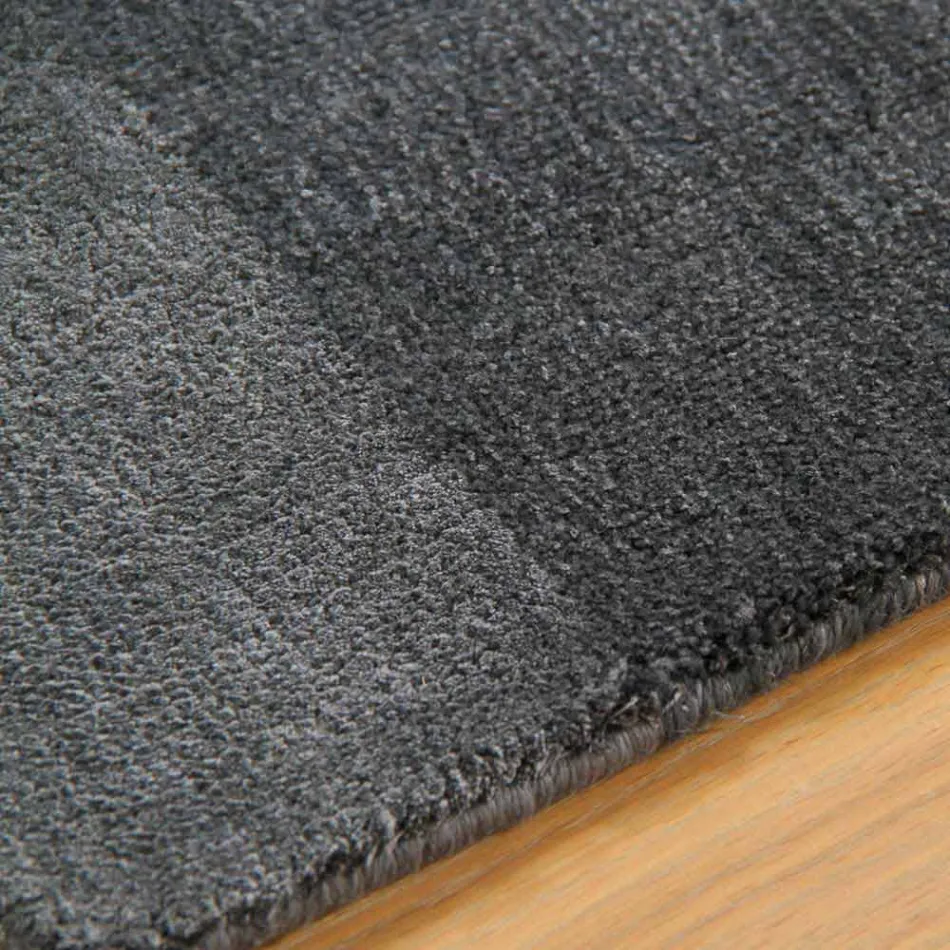 Tapete Grande de Lã e Seda Colorido com Banda de Design Moderno - Mistura Viadurini