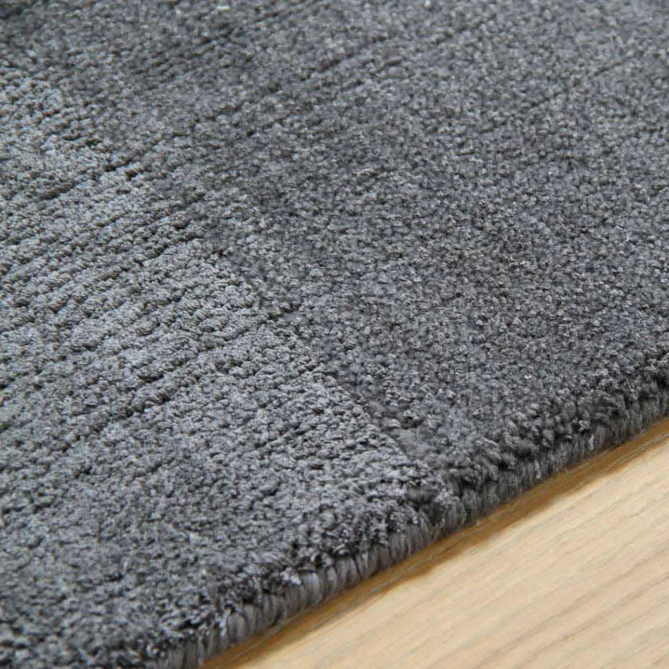 Tapete Grande de Lã e Seda Colorido com Banda de Design Moderno - Mistura Viadurini