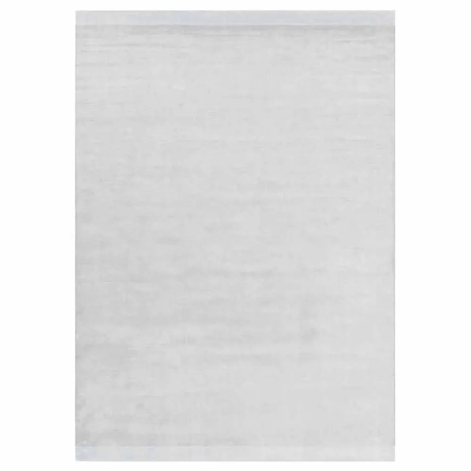 Tapete Grande de Lã e Seda Colorido com Banda de Design Moderno - Mistura Viadurini