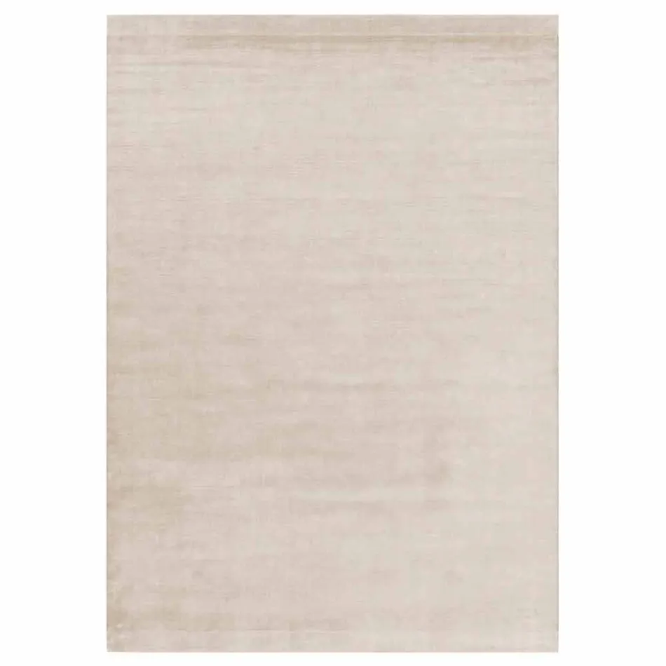 Tapete Grande de Lã e Seda Colorido com Banda de Design Moderno - Mistura Viadurini