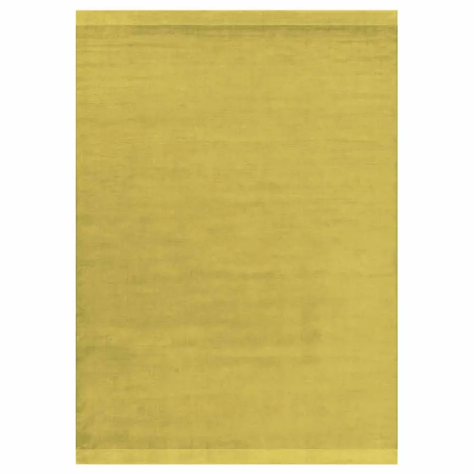 Tapete Grande de Lã e Seda Colorido com Banda de Design Moderno - Mistura Viadurini