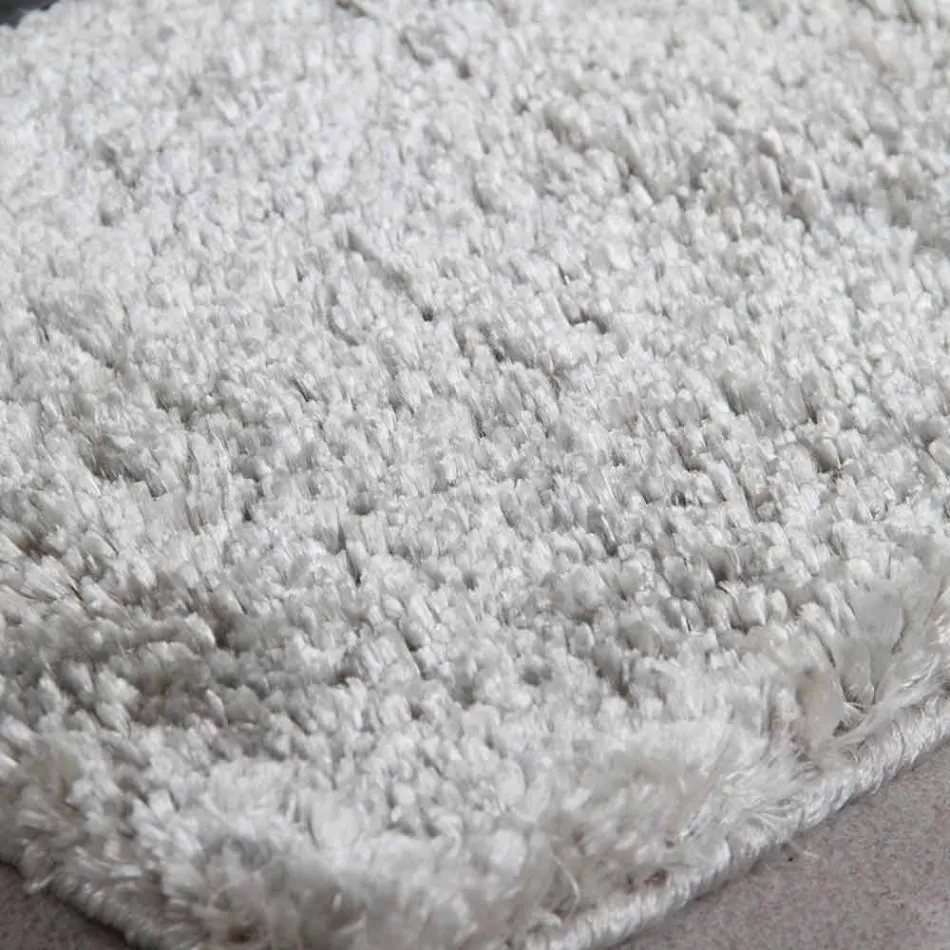 Grande tapete de seda e algodão de design moderno, cabelos coloridos - Etesia Viadurini