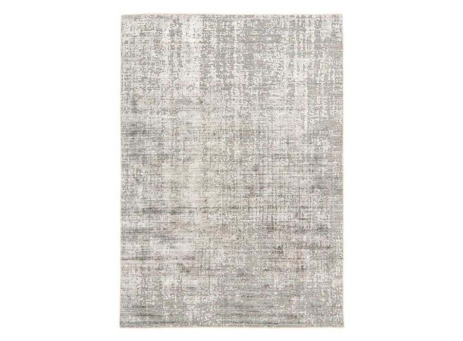 Tapete moderno de sala de estar feito à mão em seda de bambu e algodão - Buba Viadurini