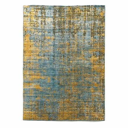 Tapete moderno de sala de estar feito à mão em seda de bambu e algodão - Buba Viadurini
