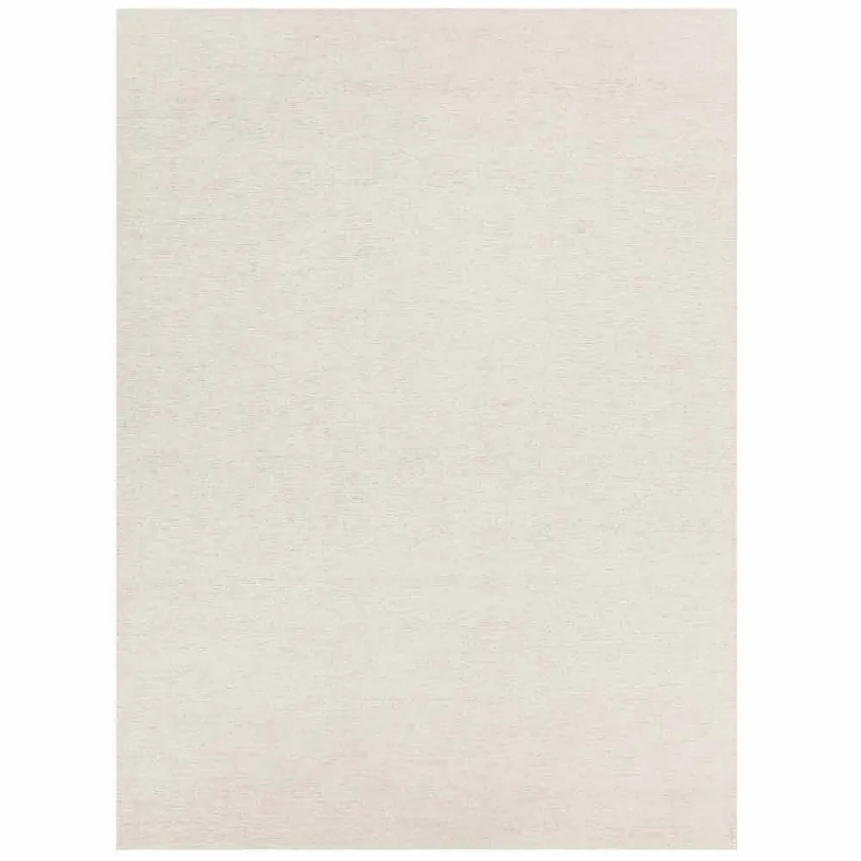 Tapete retangular em lã e algodão marrom ou creme de design moderno - Kuta Viadurini