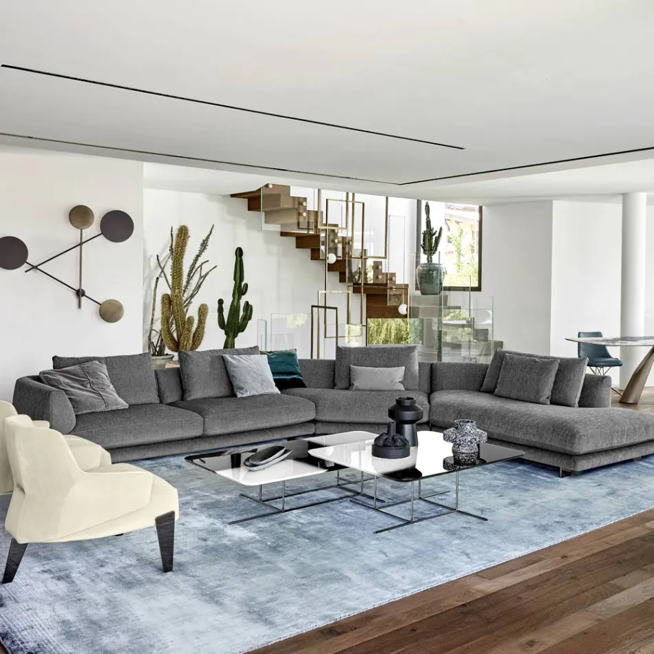 Tapete de sala feito à mão em tecido de viscose de alta qualidade na Índia - Bonnet Viadurini