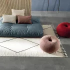 Tapete de sala de lã e algodão com desenho geométrico moderno - Metria Viadurini