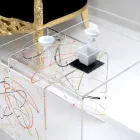 Mesas de design em plexiglass colorido produzido na Itália, Spinoso Viadurini