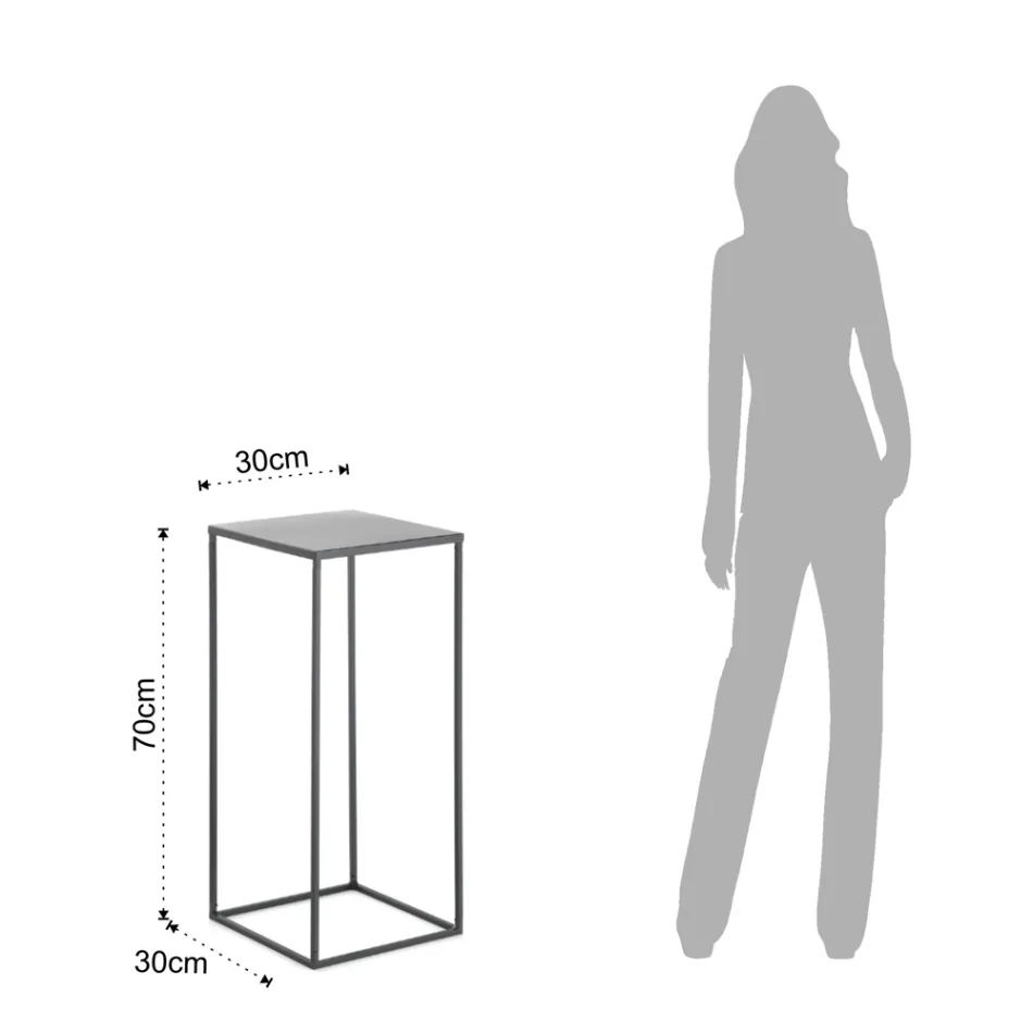 Mesa de centro alta em aço - Osmio Viadurini