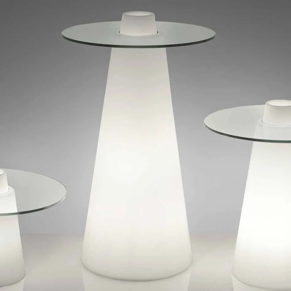 Polietileno e vidro de mesa alta Peak Slide (H120) feitos na Itália Viadurini