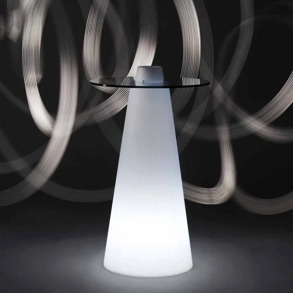 Polietileno e vidro de mesa alta Peak Slide (H120) feitos na Itália Viadurini