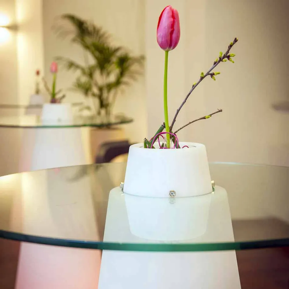 Polietileno e vidro de mesa alta Peak Slide (H120) feitos na Itália Viadurini