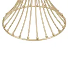 Mesa de Centro Alta Redonda em Ferro Dourado com Esferas e Tampo em Vidro Fumê - Dexter Viadurini