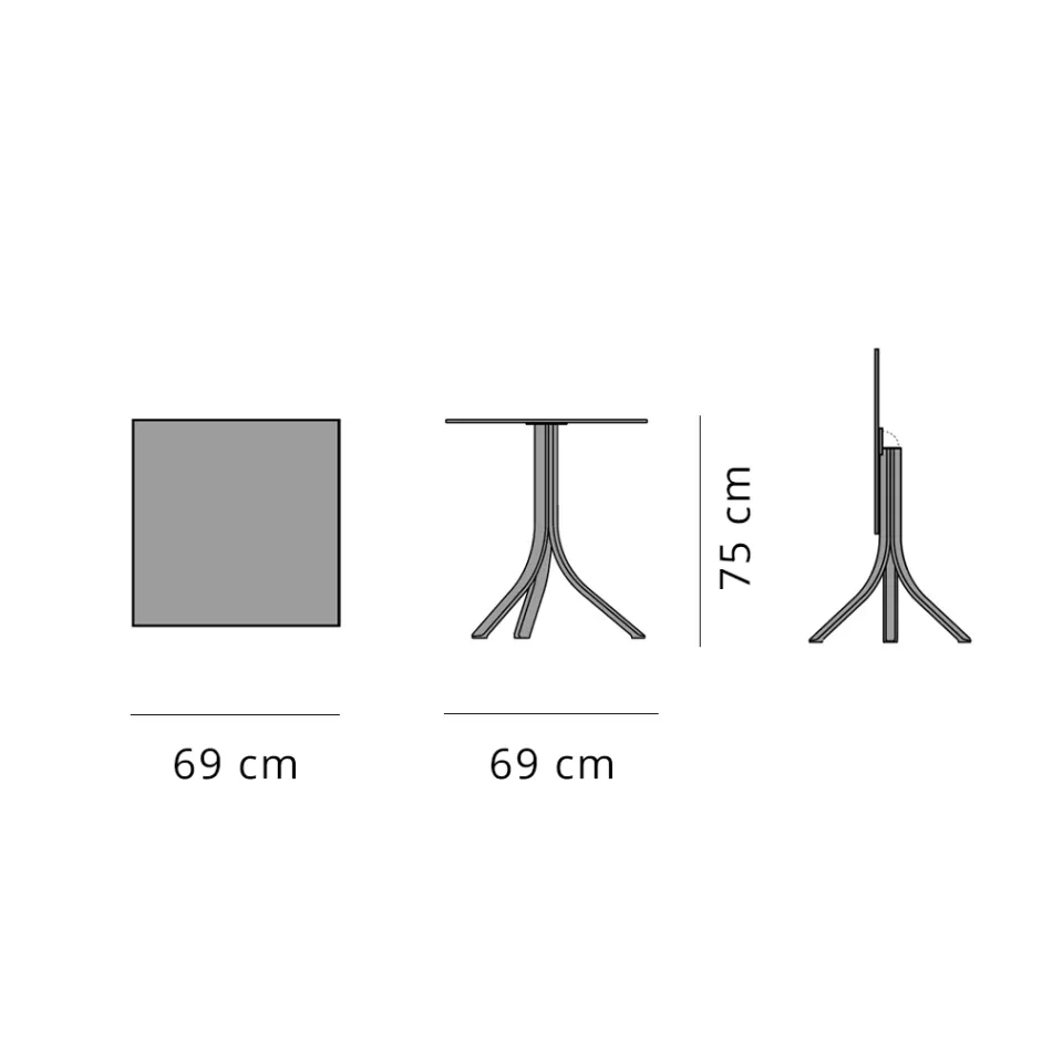 Mesa de Bar Exterior com 3 Pernas Reclináveis de Alumínio em 2 Acabamentos - Filomena Viadurini