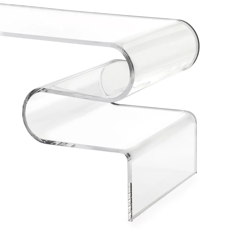 Mesa de centro Dennis em acrílico transparente, fabricada na Itália. Viadurini