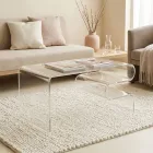 Mesa de centro Dennis em acrílico transparente, fabricada na Itália. Viadurini