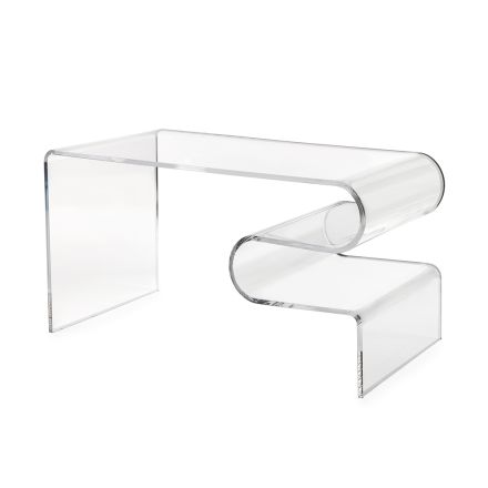 Mesa de centro Dennis em acrílico transparente, fabricada na Itália. Viadurini