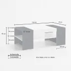 Mesinha Baixa para Sala em Madeira Branca 3 Acabamentos - Rames Viadurini