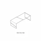 Mesa de centro baixa para sala de estar em vidro transparente cantilever - desconto Viadurini