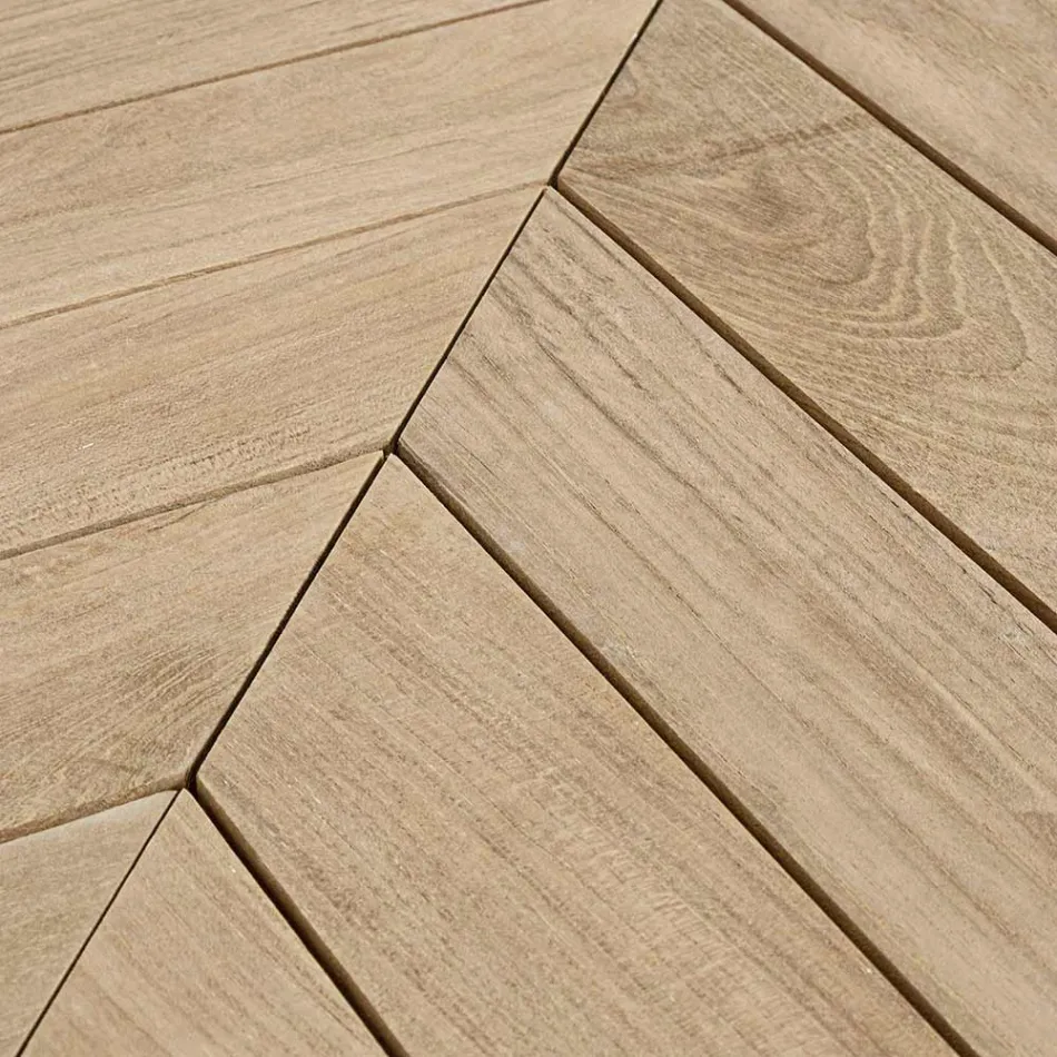 Mesa de centro baixa externa de teca com tampo oval, Homemotion - Ricardo Viadurini