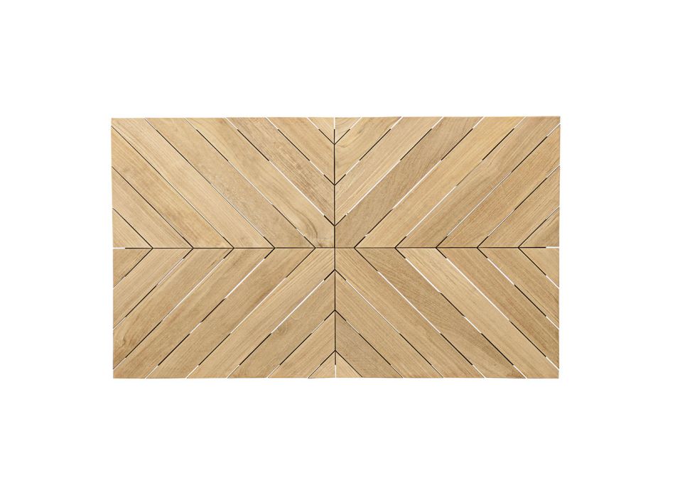 Mesa de centro externa baixa retangular em madeira de teca, Homemotion - Stuart Viadurini