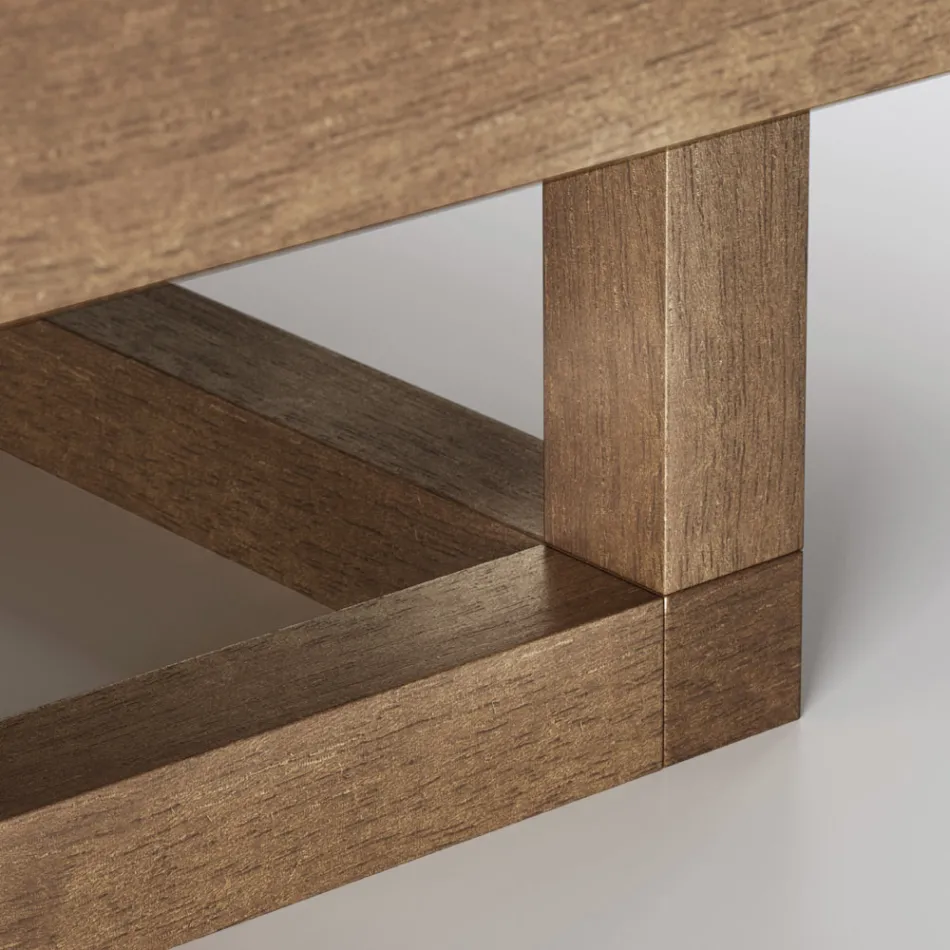 Mesa de centro baixa para jardim com tampo de laje de grés fabricado na Itália - Bresson Viadurini