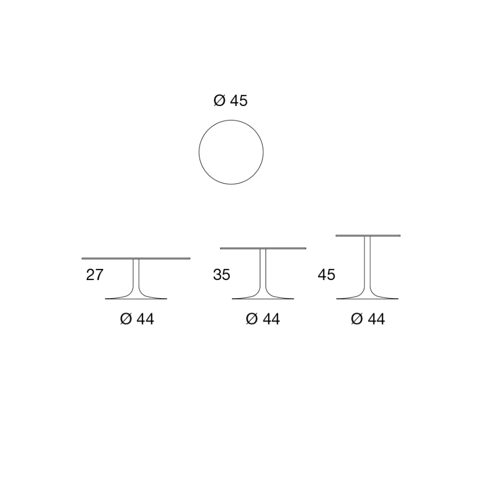 Mesinha Baixa em Metal e Cerâmica de Vários Tamanhos - Amereo Viadurini