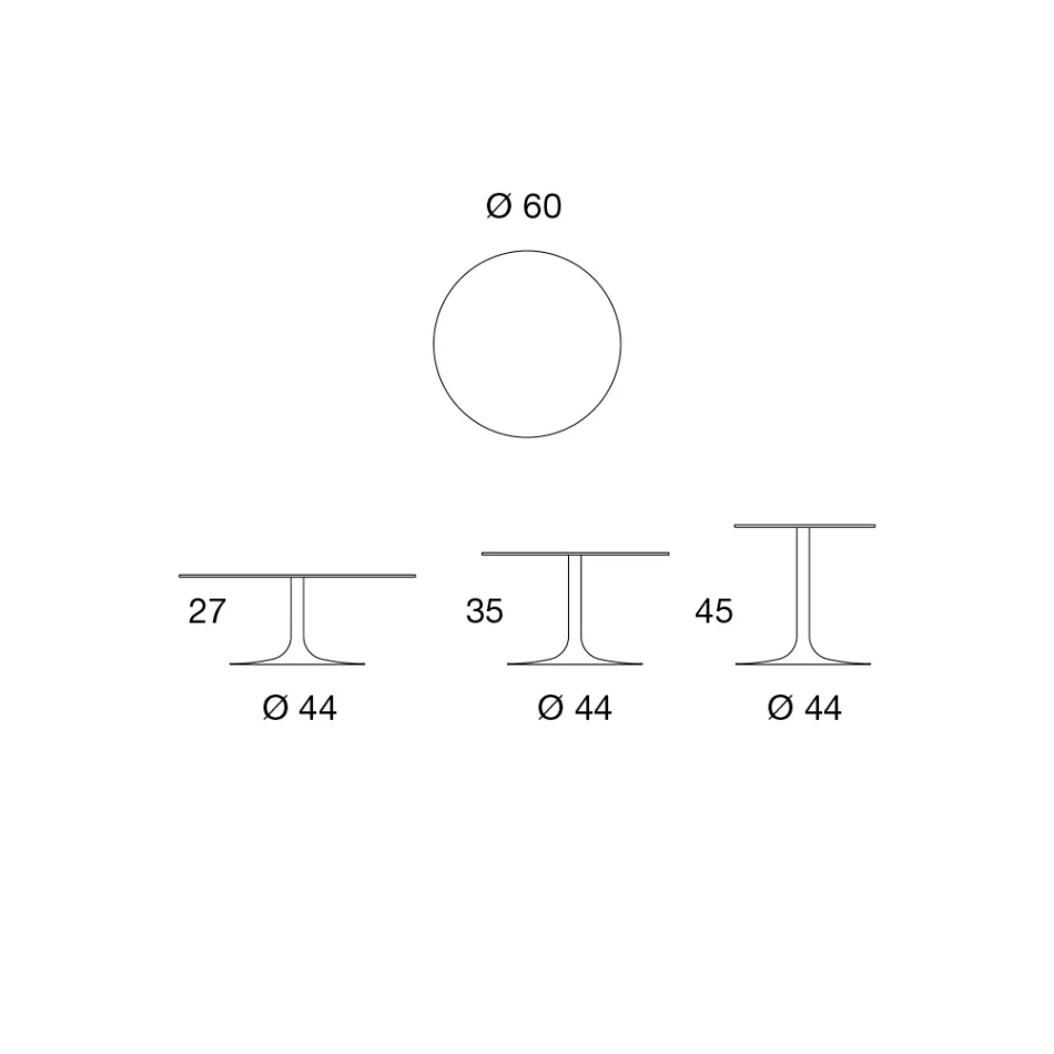 Mesinha Baixa em Metal e Cerâmica de Vários Tamanhos - Amereo Viadurini