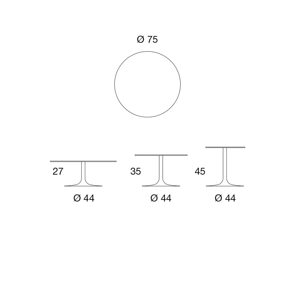 Mesinha Baixa em Metal e Cerâmica de Vários Tamanhos - Amereo Viadurini