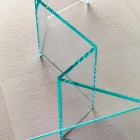 Mesa de centro baixa em vidro extra-claro 2 tamanhos feitos na Itália - aleatório Viadurini