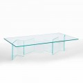 Mesa de centro baixa em vidro extra-claro 2 tamanhos feitos na Itália - aleatório
