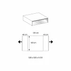Mesa Baixa para Sala de Estar em Vidro Fumê e Gavetas de Madeira 3 Tamanhos - Mantra Viadurini