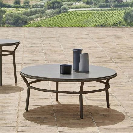 Tampo de mesa baixo Hpl ou cerâmica fabricado na Itália - Emmacross por Varaschin Viadurini