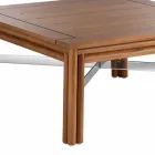 Mesa de centro quadrada baixa para sala ao ar livre em madeira natural ou preta - Suzana Viadurini