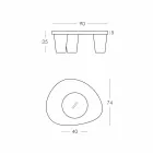 Mesa baixa Lâmina baixa Lita Mesa de polietileno e vidro fabricada na Itália Viadurini